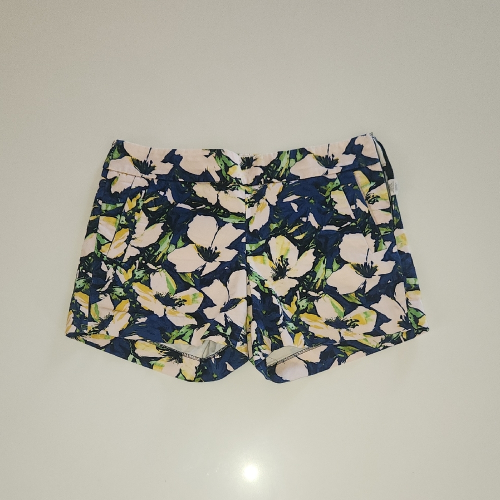 J. Crew High Waist Floral Shorts - Blue, Green, Yellow